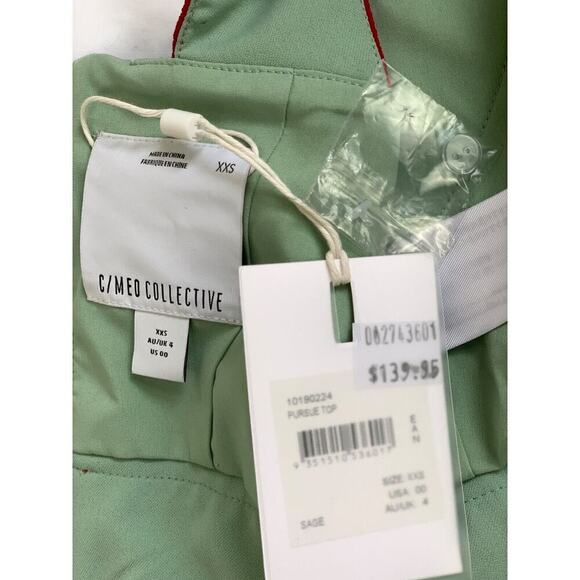 C/MEO Collective Pursue Crop Top Sleeveless XXS 00 Racerback Green Sporty - Picture 7 of 11